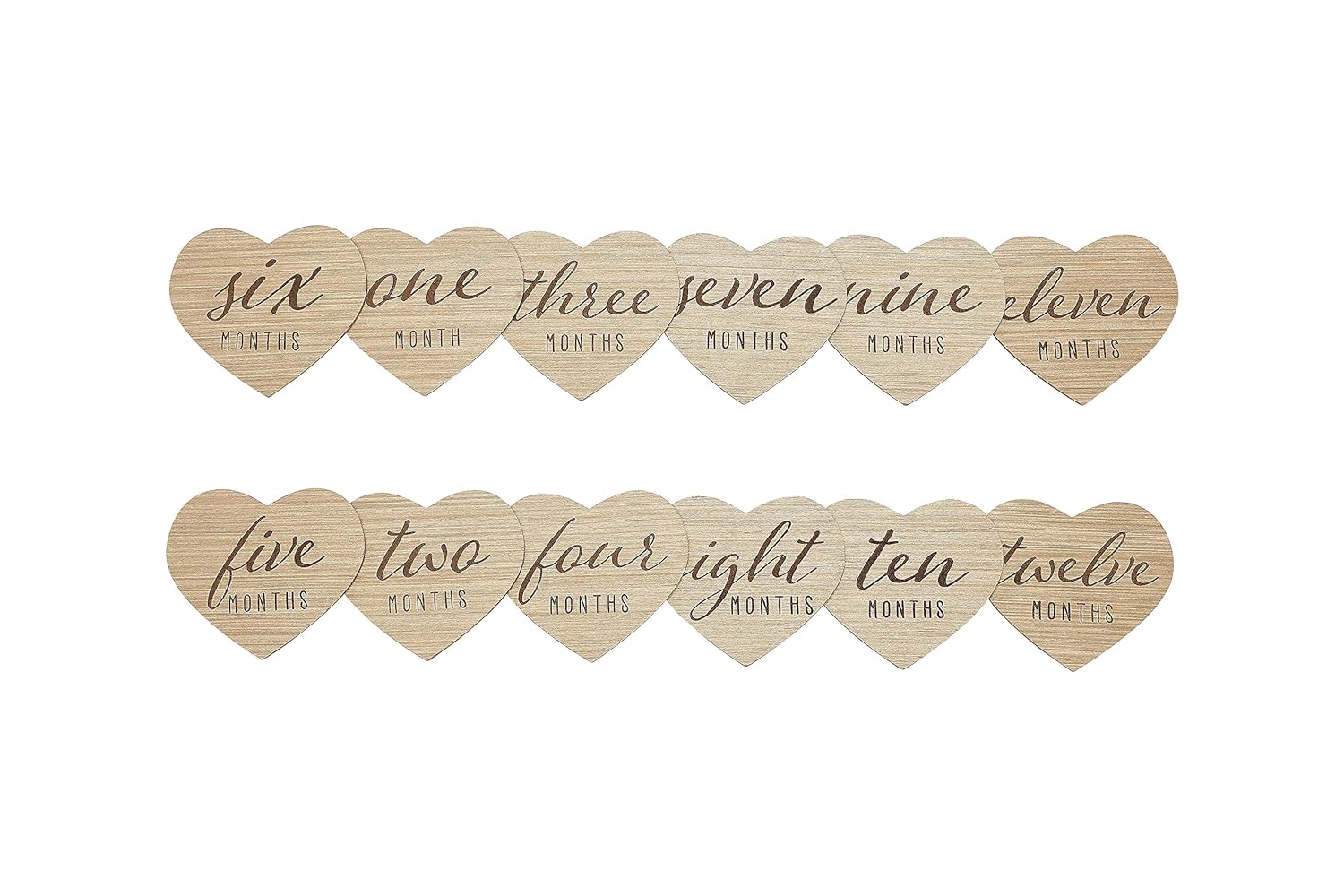 230816031623938_1 Kate & Milo Baby Monthly Milestone Marker Discs, Reversible Photo Props, Baby Growth and Pregnancy Growth Cards, Wooden - Image 1